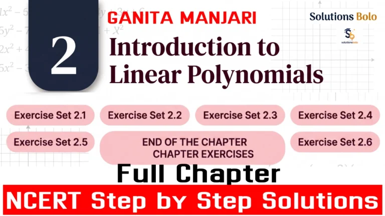 NCERT Solutions for Class 9 Ganita Manjari Chapter 2 introduction to linear polynomials question answer by Solutions Bolo