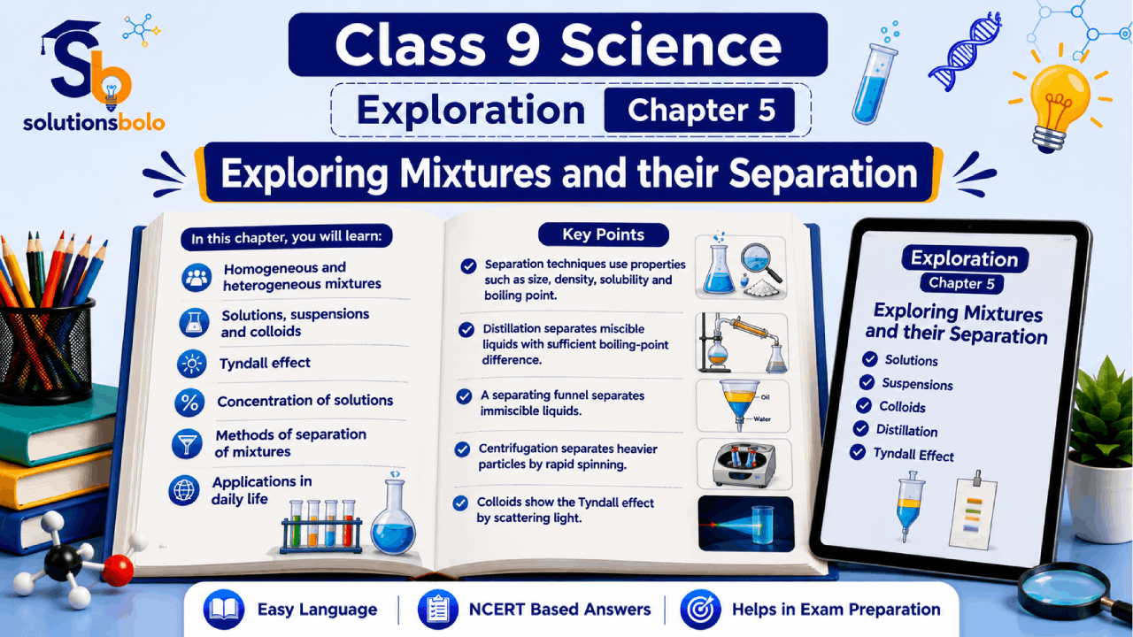NCERT Solutions for Class 9 Science Exploration Chapter 5 Exploring Mixtures and their Separation Solutions Bolo