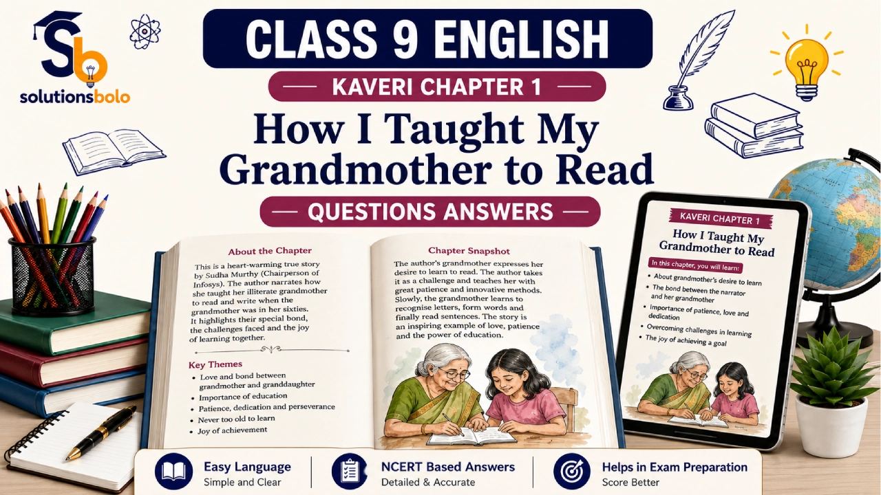 NCERT Solutions for Class 9 English Kaveri Chapter 1 How I Taught My Grandmother to Read Solutions Bolo