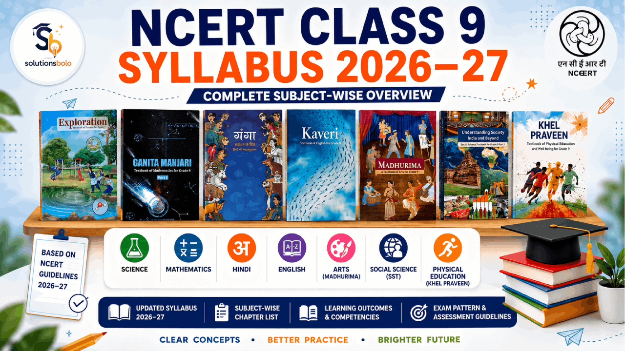 NCERT Class 9 Syllabus 2026–27 covering Science, Mathematics, Social Science, English and other CBSE subjects