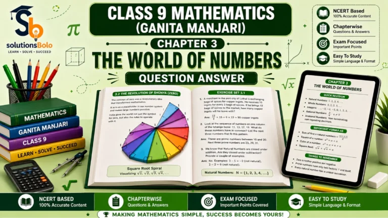 NCERT Solutions for Class 9 Maths Ganita Manjari Chapter 3 The World of Numbers Question Answer 2026–27 by Solutions Bolo