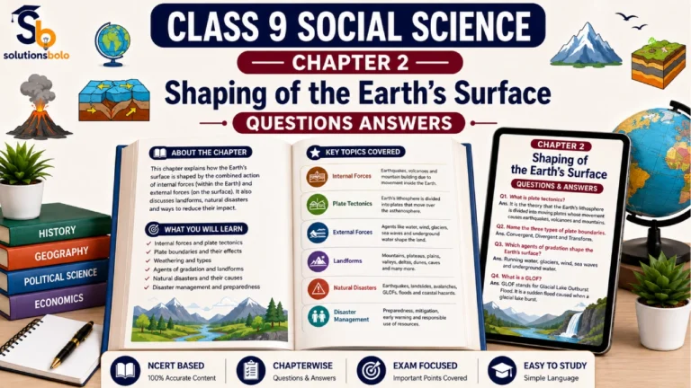 NCERT Solutions for Class 9 Social Science Chapter 2 Shaping of the Earth's Surface Question Answer by Solutions Bolo