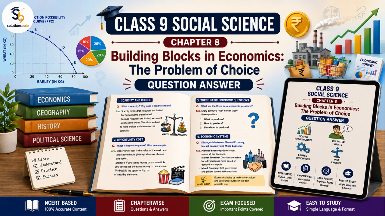 NCERT Solutions for Class 9 Social Science Chapter 8 Building Blocks in Economics: The Problem of Choice Question Answer CBSE 2026–27