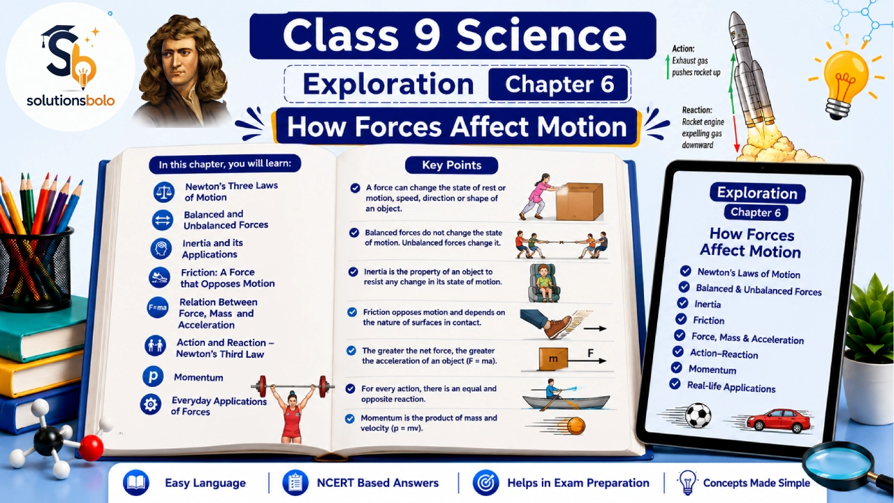 NCERT Solutions for Class 9 Science Exploration Chapter 6 How Forces Affect Motion Solutions Bolo