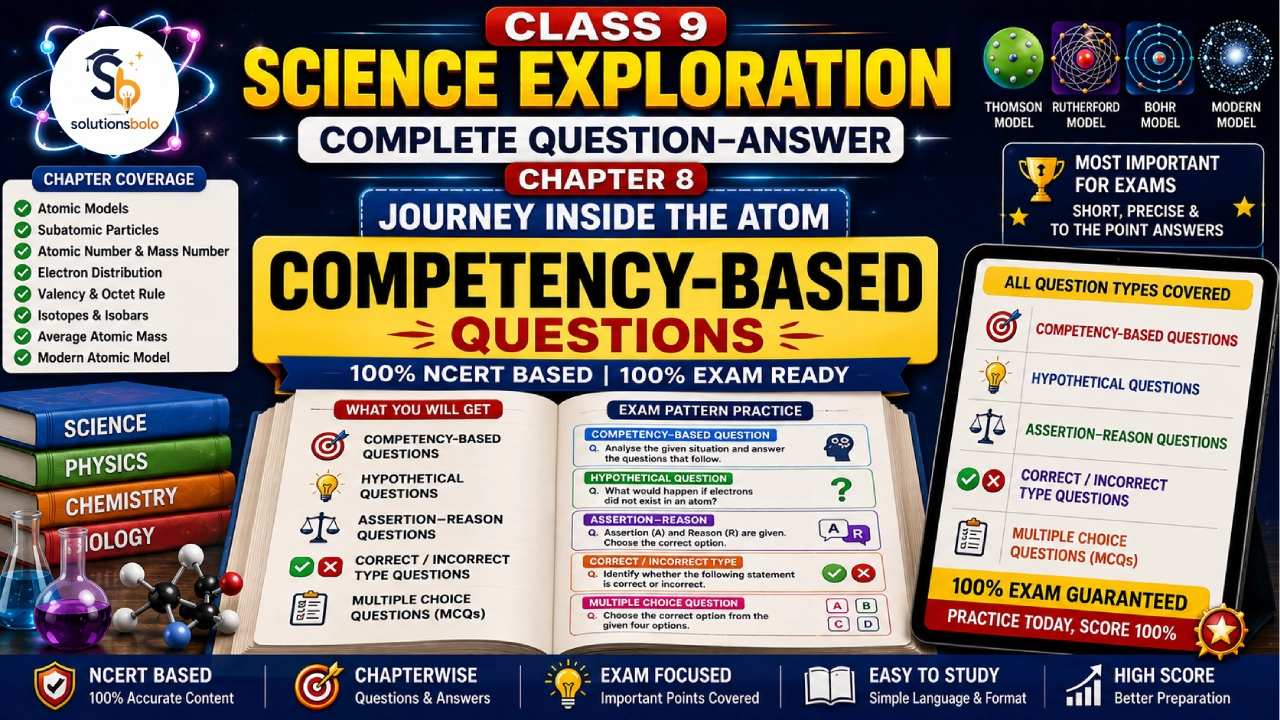 Class 9 Science Exploration Chapter 8 Journey Inside the Atom Competency-Based Questions